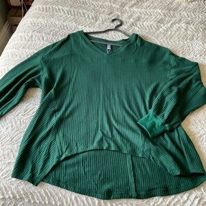 Dokotoo Women Waffle Knit Tops Fashion Long Lantern Sleeve Casual Blouses V Neck